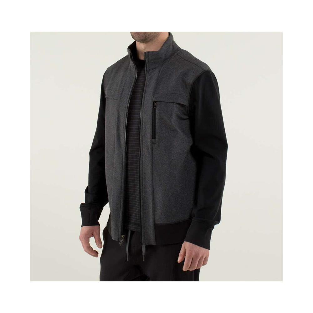Lululemon Post Gravity Jacket Full Zip Heathered Black Gray Men's Size Large - Picture 3 of 16